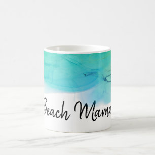 Mug Maman pour la plage d'aquarelle d'abrégé sur oc