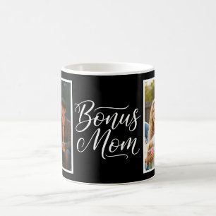 Mug Maman Supplémentaire Élégant Cursive 2 Photo Noir