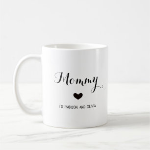 Mug Maman tendance Maman, Enfants Noms de la fête des 