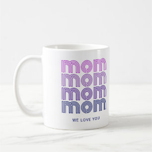 Mug Maman   Texte de style Disco rose et violet
