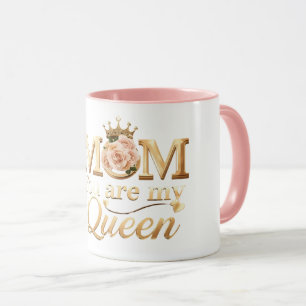Mug Maman Tu Es Ma Reine Typographie Dorée Design Lu