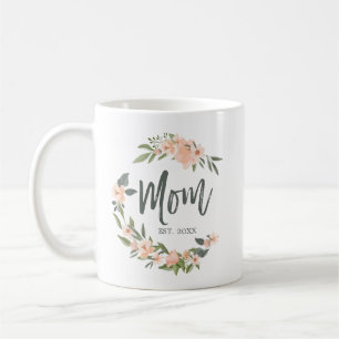 Mug Maman typographie Aquarelle rose Fête des Mères