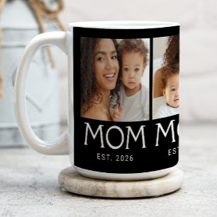 Mug Maman Typographie Établie Noire 3 Photo