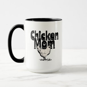 Mug Maman Vintage de poulet noir et blanc