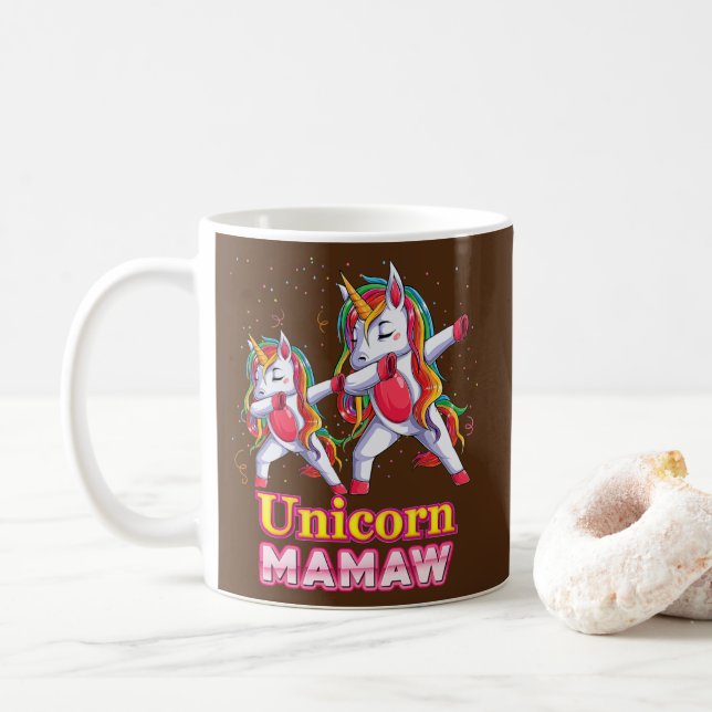 Mug Mamaw Unicorn Dabbing Magique Famille Correspondan (Avec donut)