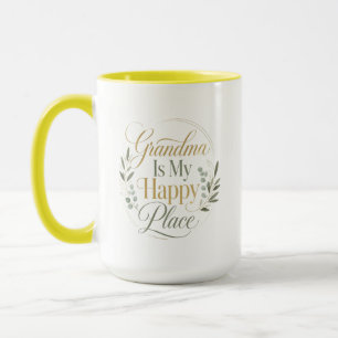 Mug Mamie est mon endroit heureux Fête des Mères