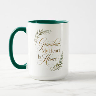 Mug Mamie Mon Cœur Est À La Maison Anniversaire