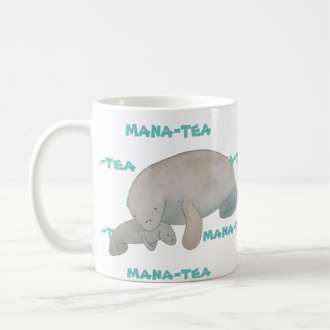 Mug Mana-tea drôle Pun Manatee (Gauche)