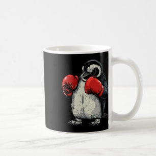 Mug Manchot boxeur avec gants de boxe Kickboxing Drôle