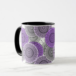 Mug mandala arabe motif rose violet à l'orientale