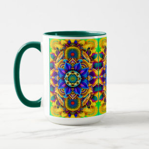 Mug Mandala bleu soleil 