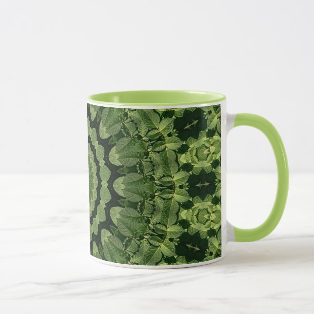 Mug Mandala des Feuilles verts (Droite)
