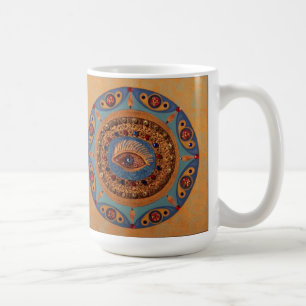 Mug Mandala d'oeil mauvais : Peinture unique