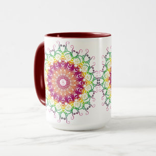 Mug mandala ethnique à fleurs.