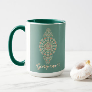 Mug Mandala Ornementale Rétro Sage & Sable customisé