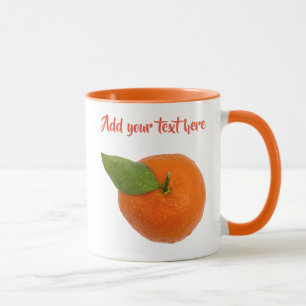 Mug Mandarin avec feuille verte