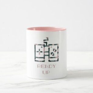 Mug Manette de jeu camouflage rose prête pour le joueu