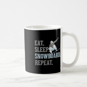 Mug Mange Distressé. Dormir. Snowboard Répéter. Snowbo