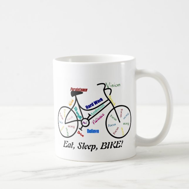 Mug Mange, dors, VÉLO ! Motivation amusante mots pour  (Droite)