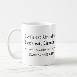 Mug Mangeons la grand-maman que les virgules sauvent