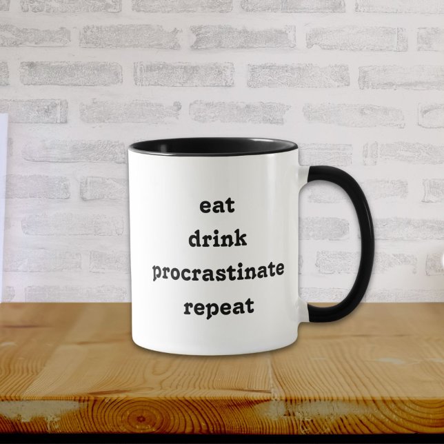 Mug Manger Boire Remettre au lendemain Répéter (Créateur téléchargé)