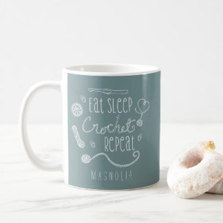 Mug Manger Crochet de sommeil Répéter la typographie M