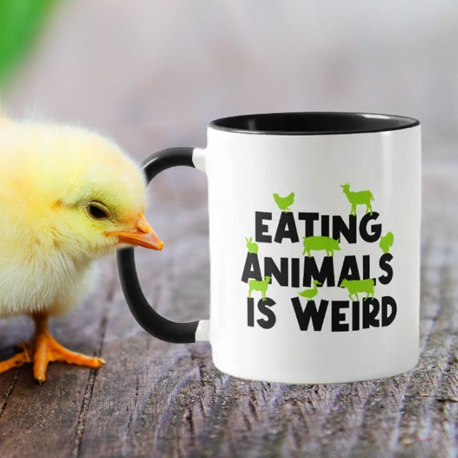 Mug Manger des animaux est bizarre, végétal activisme (Créateur téléchargé)
