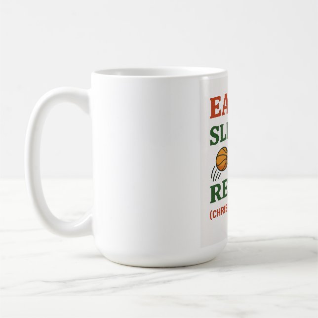 Mug Manger Dormir Dunk Répéter - Funny Basketball Noël (Gauche)