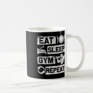 Mug Manger Dormir Gym Répéter Drôle Sports Culturisme