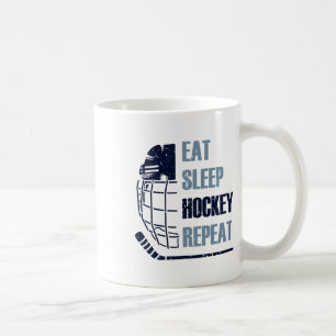 Mug Manger Dormir Hockey Répéter Masque Drôle Bâton Ho