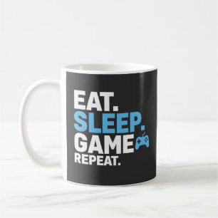 Mug Manger Dormir Jouer Répéter Citation Drôle de Joue