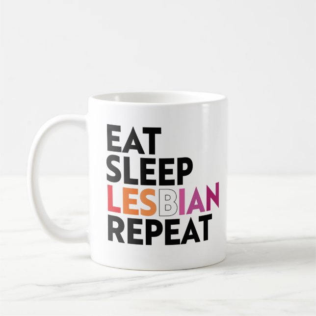 Mug Manger Dormir Lesbienne Répéter (Gauche)