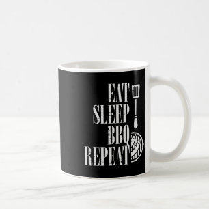 Mug Manger Sleep Bbq Répéter Funny Rbecue Grilling Fem