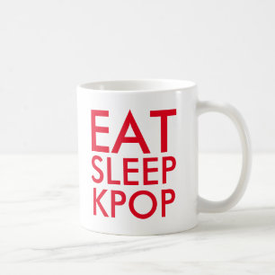 Mug Manger Sleep Kpop   Music Fan Cadeau rouge