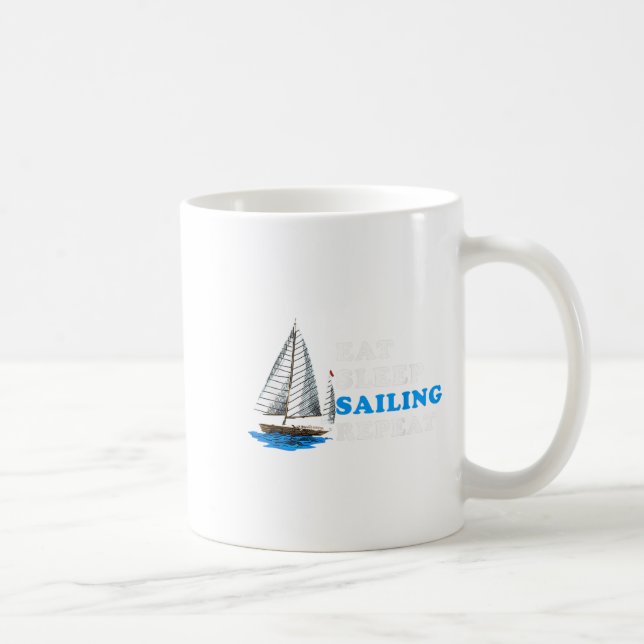 Mug Manger Sleep Sailing Répéter Nautical Boating Humo (Droite)