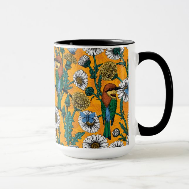 Mug Mangeurs d'abeilles, papillons bleus et marguerite (Droite)