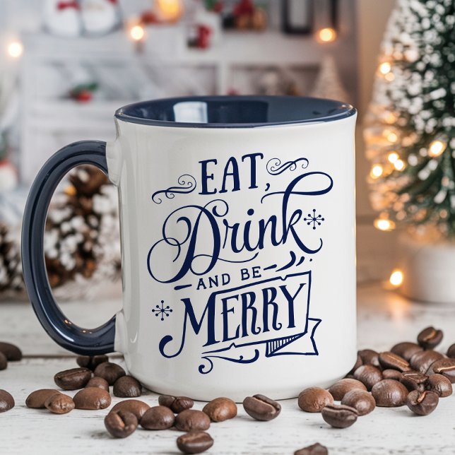 Mug Mangez, buvez et soyez joyeux Vacances Marine (Créateur téléchargé)