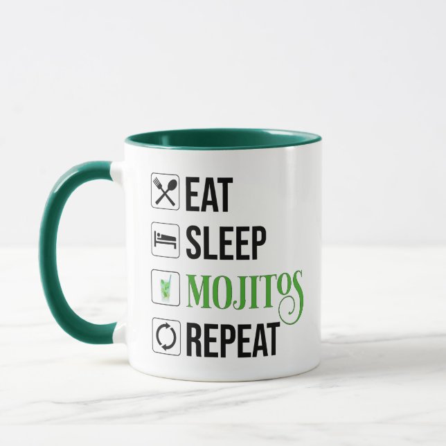 Mug Mangez des mojitos du sommeil Répéter (Gauche)