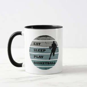 Mug Mangez dormir jeu de basket-ball joueur rétro
