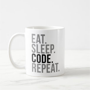 Mug Mangez la répétition de code de sommeil