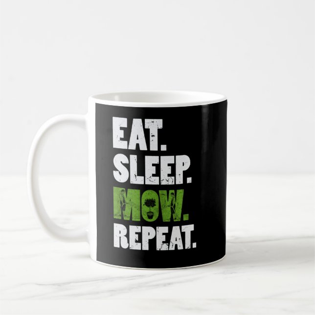 Mug Mangez la vache du sommeil Répétez la coupe de l'h (Gauche)