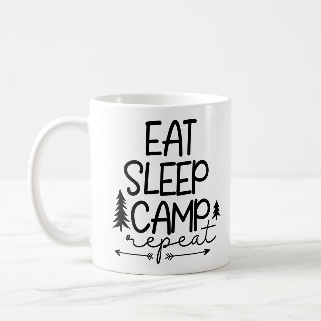 Mug Mangez le camp de sommeil Répéter drôle (Gauche)