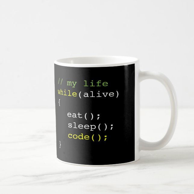 Mug Mangez le code de sommeil (Droite)