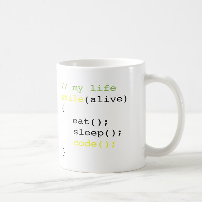 Mug Mangez le code de sommeil (Droite)