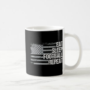 Mug Mangez Le Football Dormir Répétez Le Drapeau US Ho