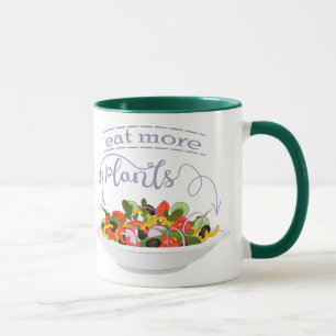 Mug Mangez plus de plantes frais motivation salade let
