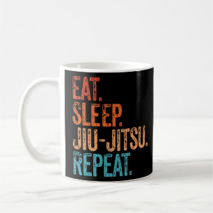 Mug Mangez Sleep Jiu Jitsu Répéter Funny Vintage Marti