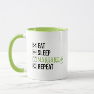 Mug Mangez Sleep Margaritas Répéter