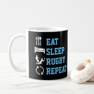 Mug Mangez Sleep Rugby Répéter Funny Sport