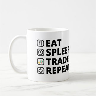 Mug Mangez Sleep Trade Repeat. Cadeaux Forex Trading